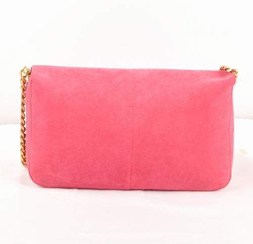Celine Gourmette Small Bag in Suede Leather - 3078 Rose Red